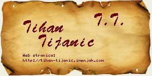Tihan Tijanić vizit kartica
